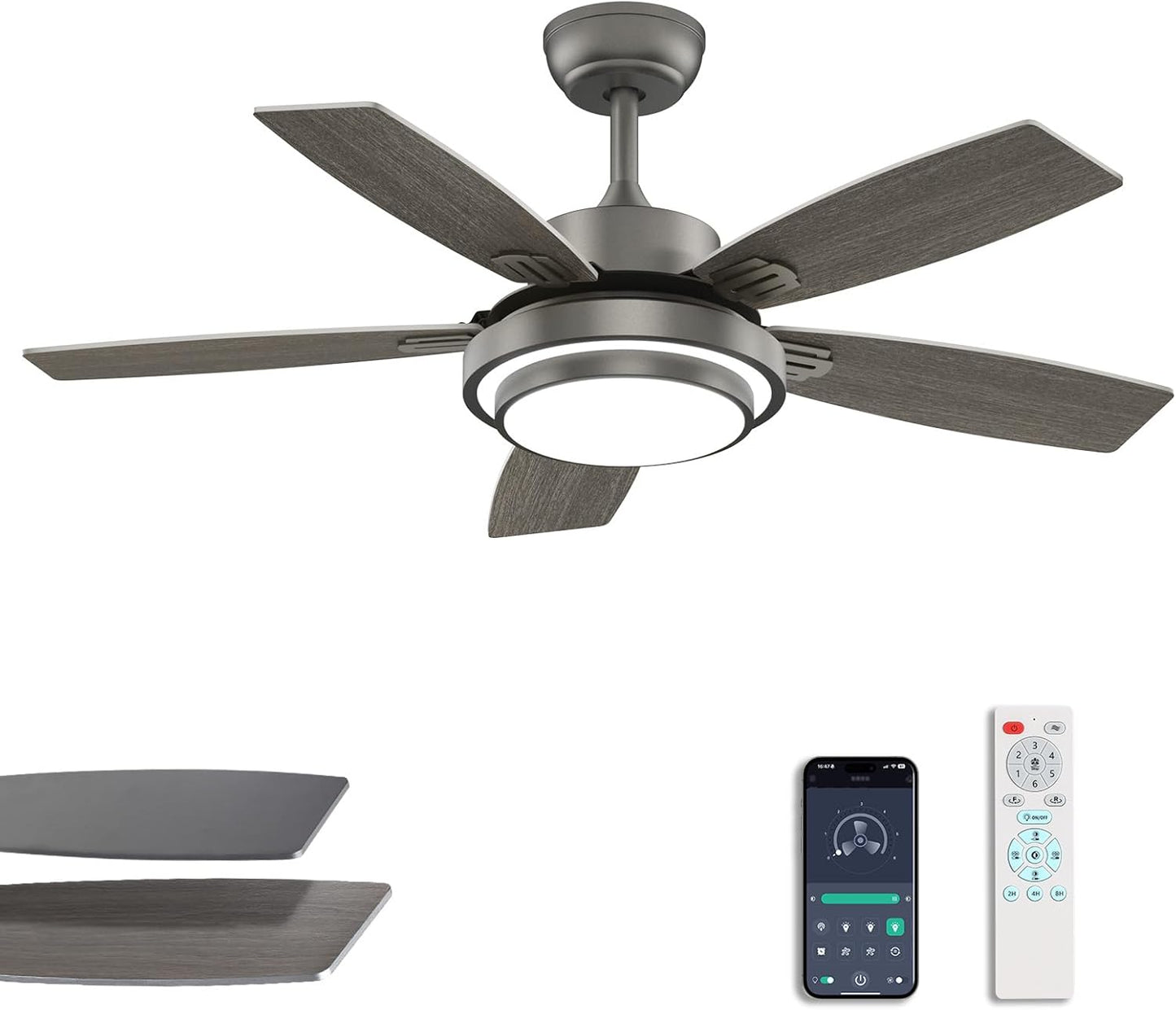 Ceiling Fans with Lights and Remote Control for Bedroom