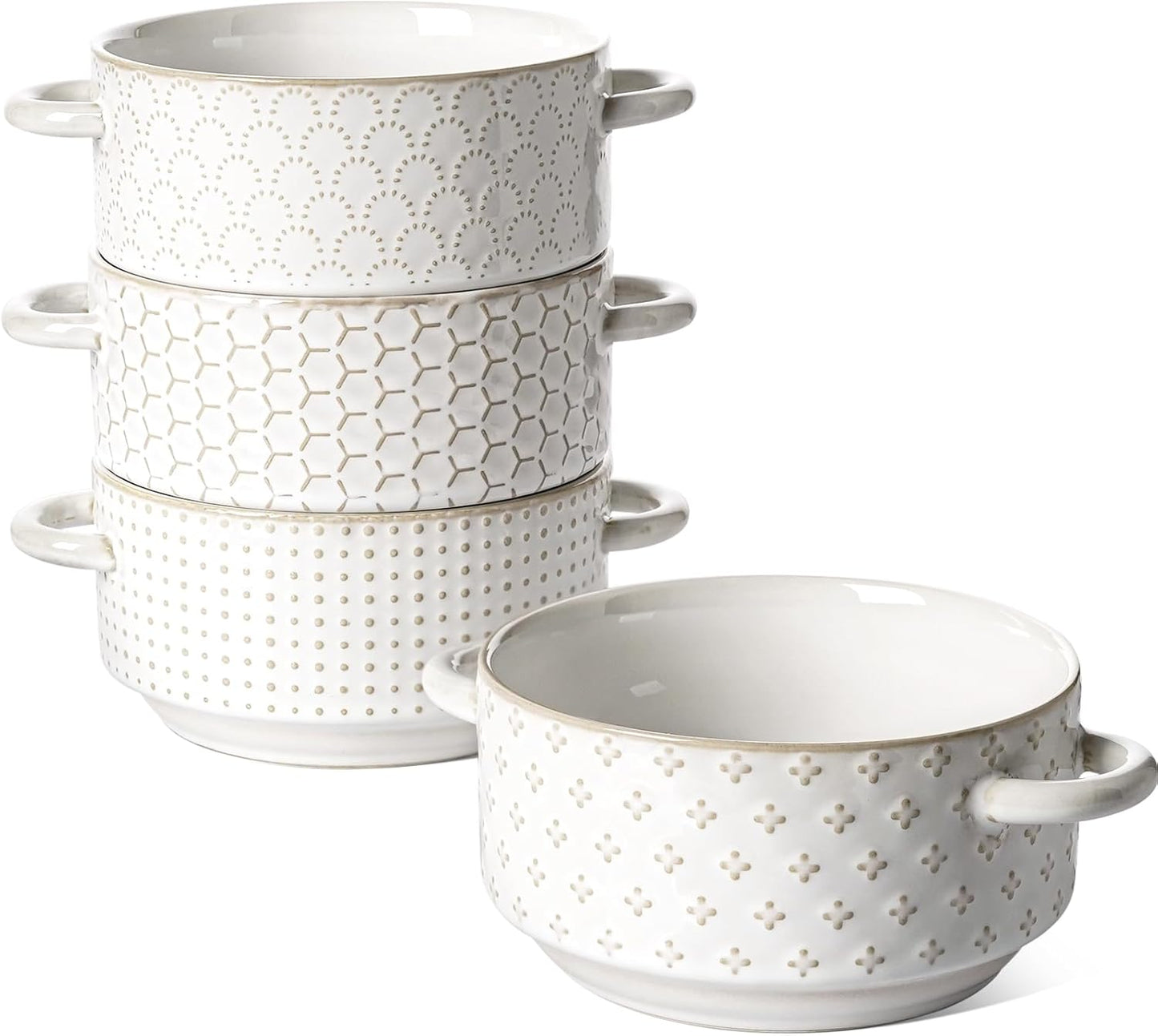 LE TAUCI 20 oz Soup Bowls with Handles for Versatile Dining