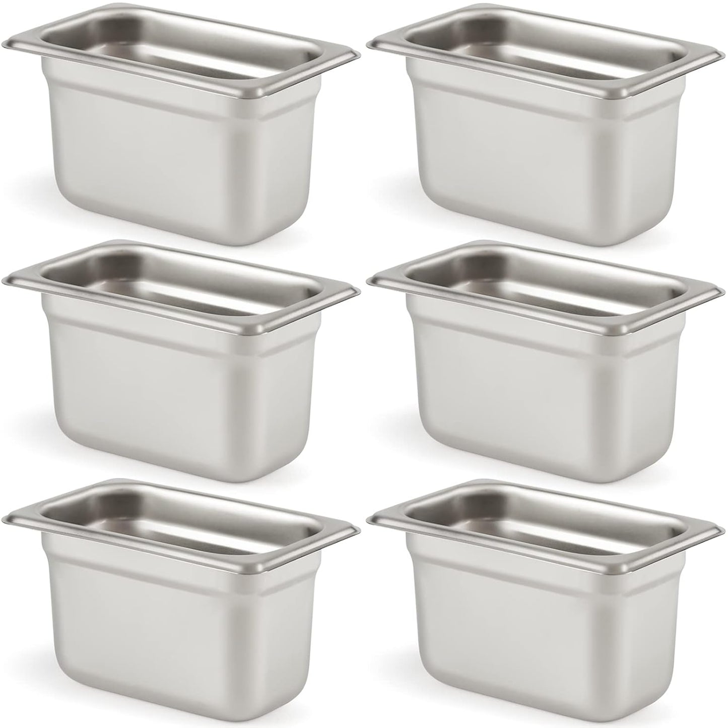 CURTA 6 Pack Anti-Jam Hotel Pans for Food Storage and Serving