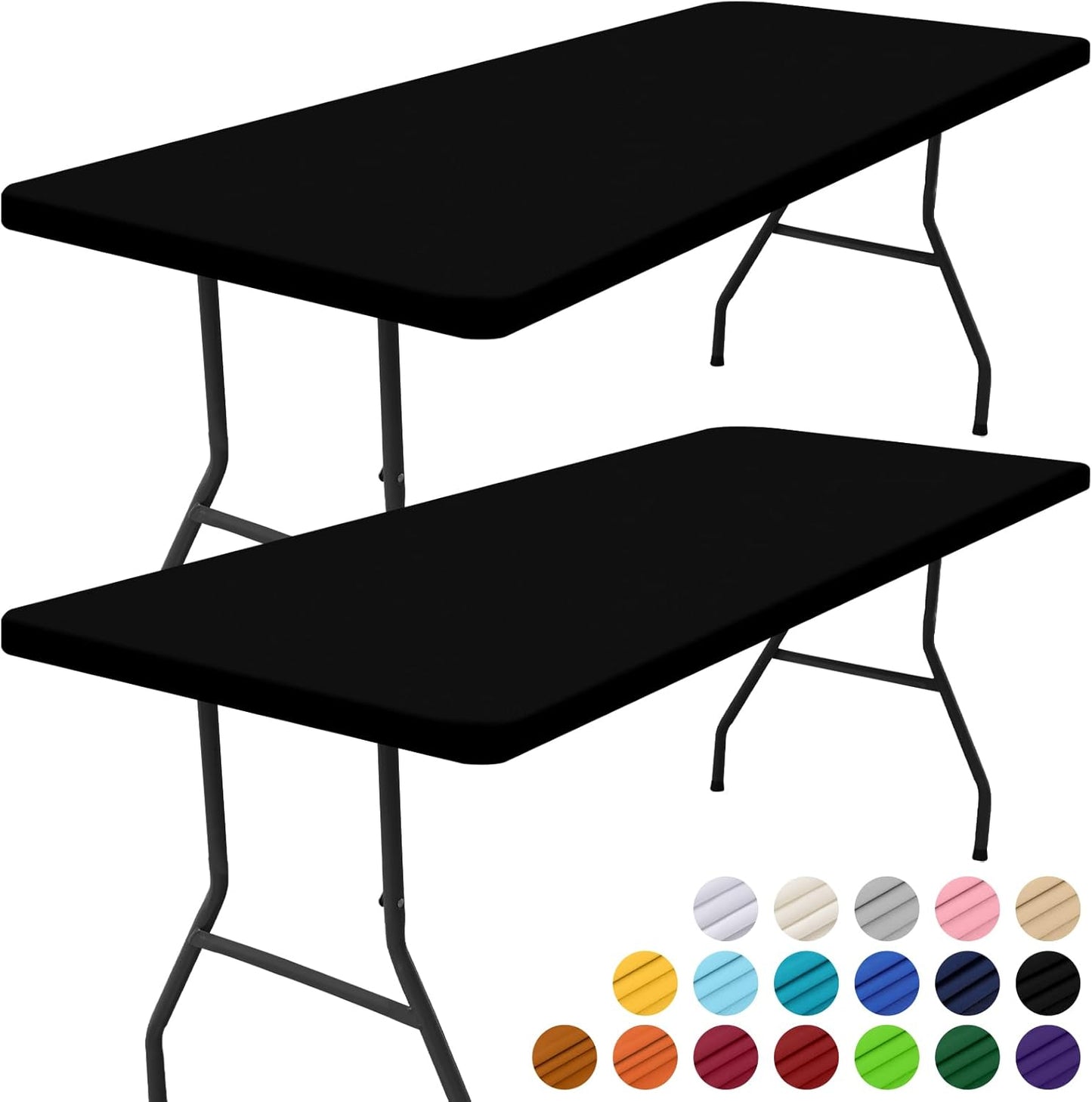 Smiry Waterproof Elastic Fitted Tablecloths for Outdoor Use