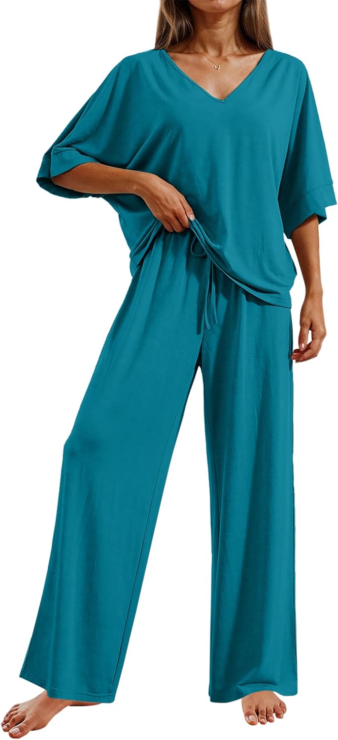 Ekouaer Pajama Sets for Women - Soft Comfy 2 Piece Lounge Set