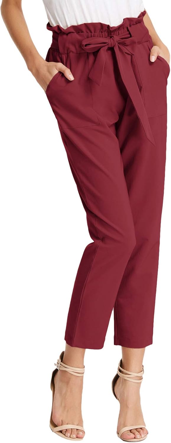 GRACE KARIN Women's Paper Bag Waist Pants for Casual Office Wear
