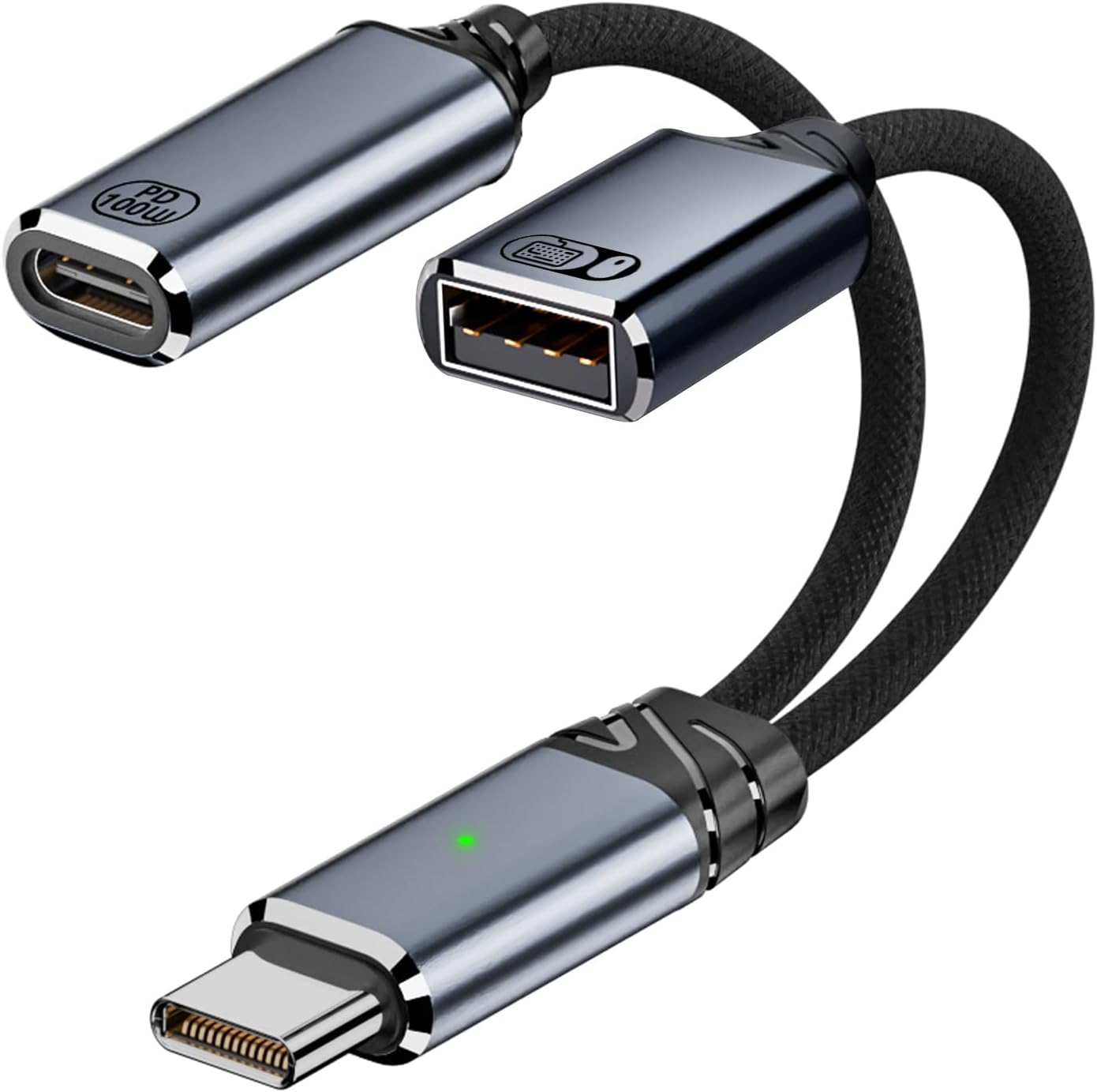 Fast Charge USB-C Splitter for iPhone & Galaxy