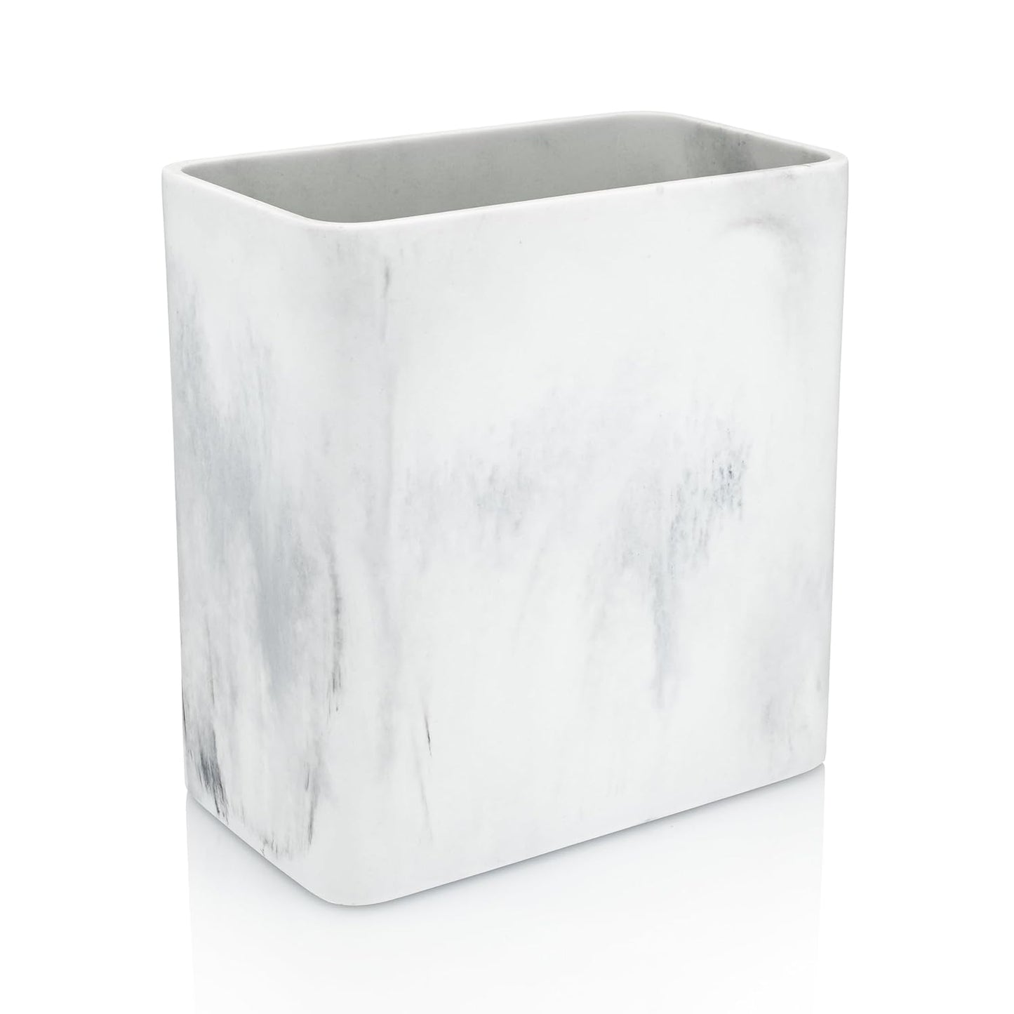 Compact Marble Rectangular Trash Can for Home Office & More