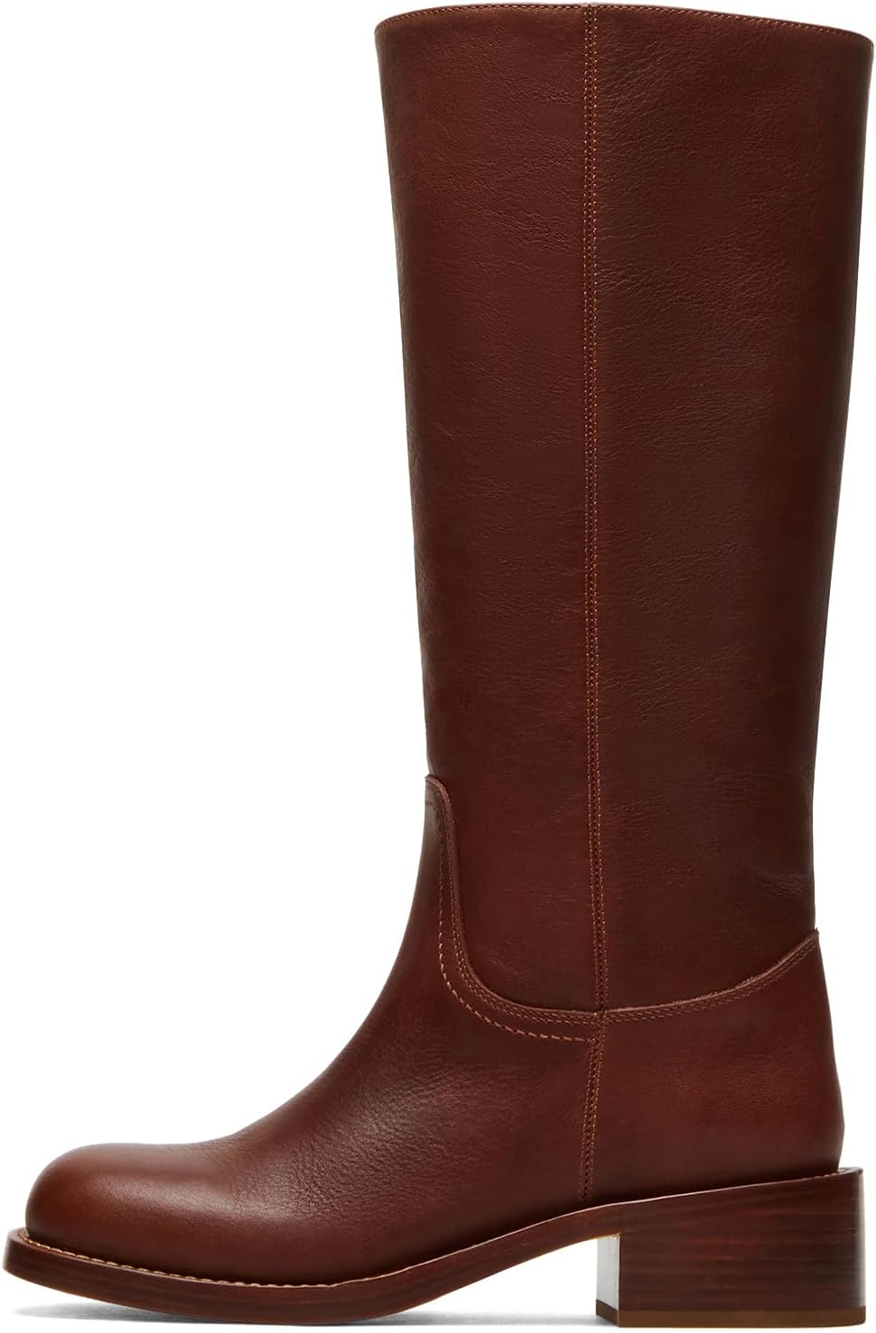 Women's Knee High Riding Boots with Block Heel and Zipper