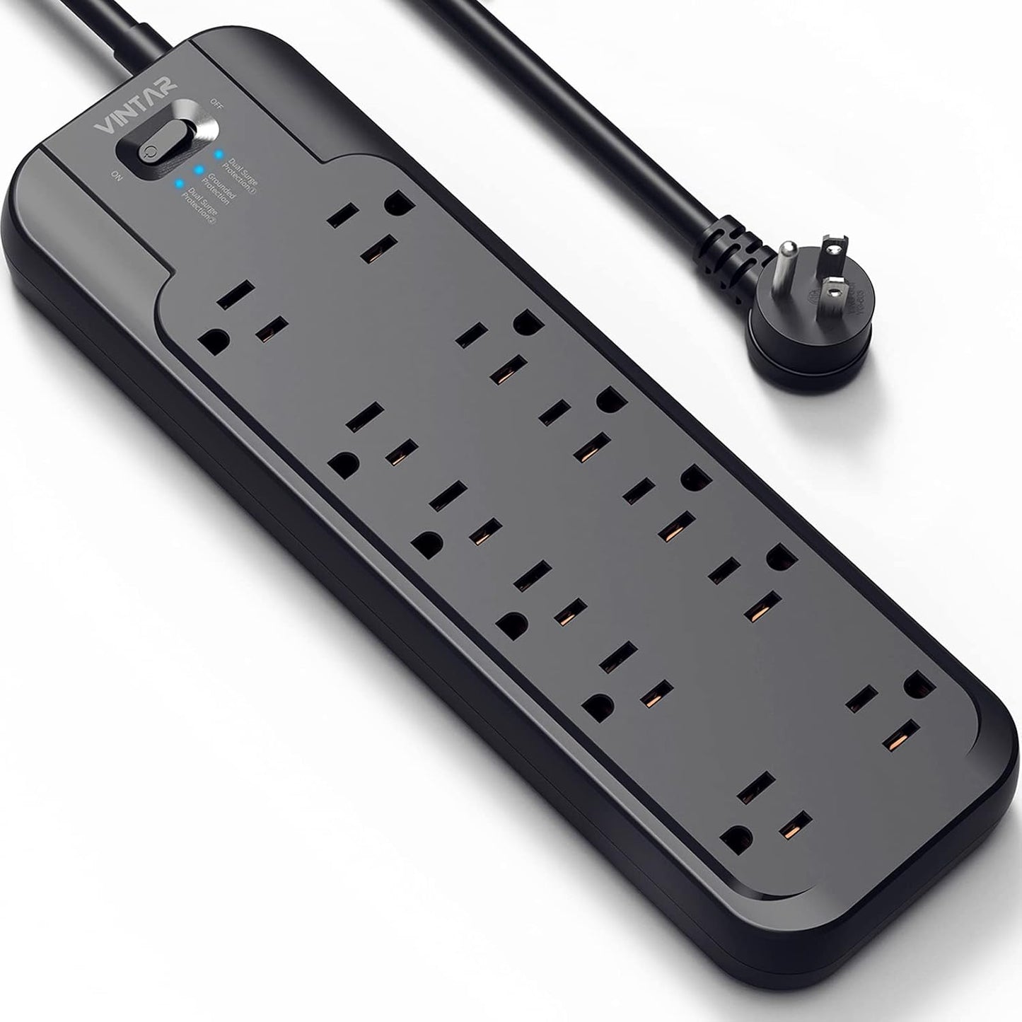 VINTAR Surge Protector: 12 Outlets, Dual Surge Protection
