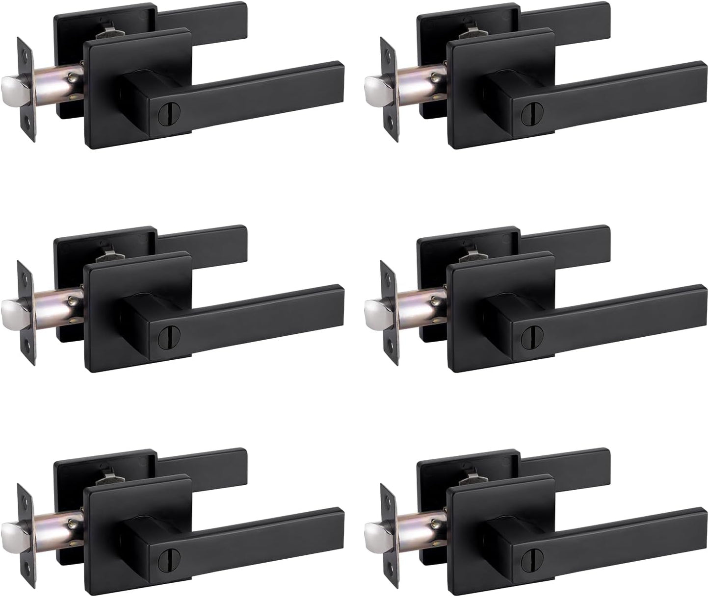 Privacy Door Handle Keyless Lock Set for Bedroom Bathroom Use