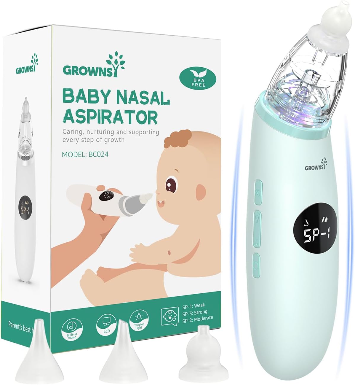 GROWNSY Nasal Aspirator for Baby: Electric Nose Sucker with Music