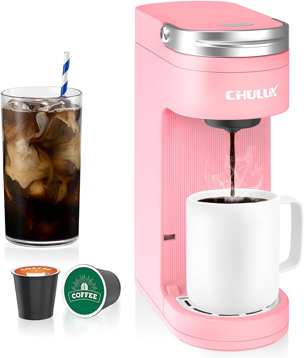 Compact CHULUX Coffee Maker: Brews Up to 12oz for Travel
