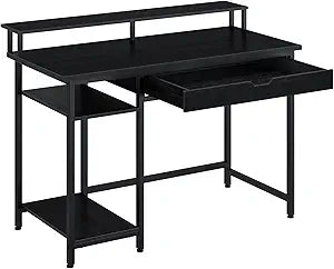 Rolanstar Computer Desk with Monitor Shelf and Drawer for Home Office