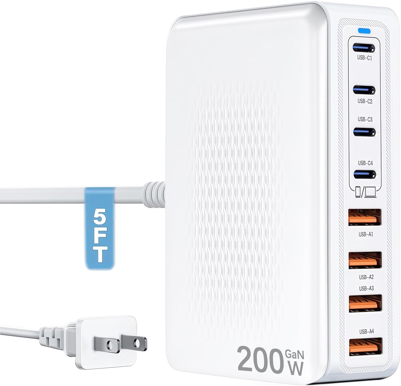 200W Fast USB C Charger Block for Multiple Devices Charging Hub