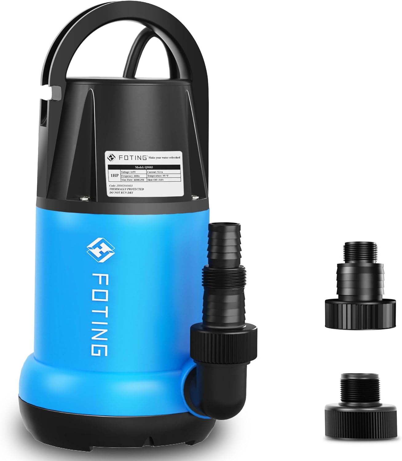 FOTING Sump Pump 1HP for Efficient Drainage and Portability