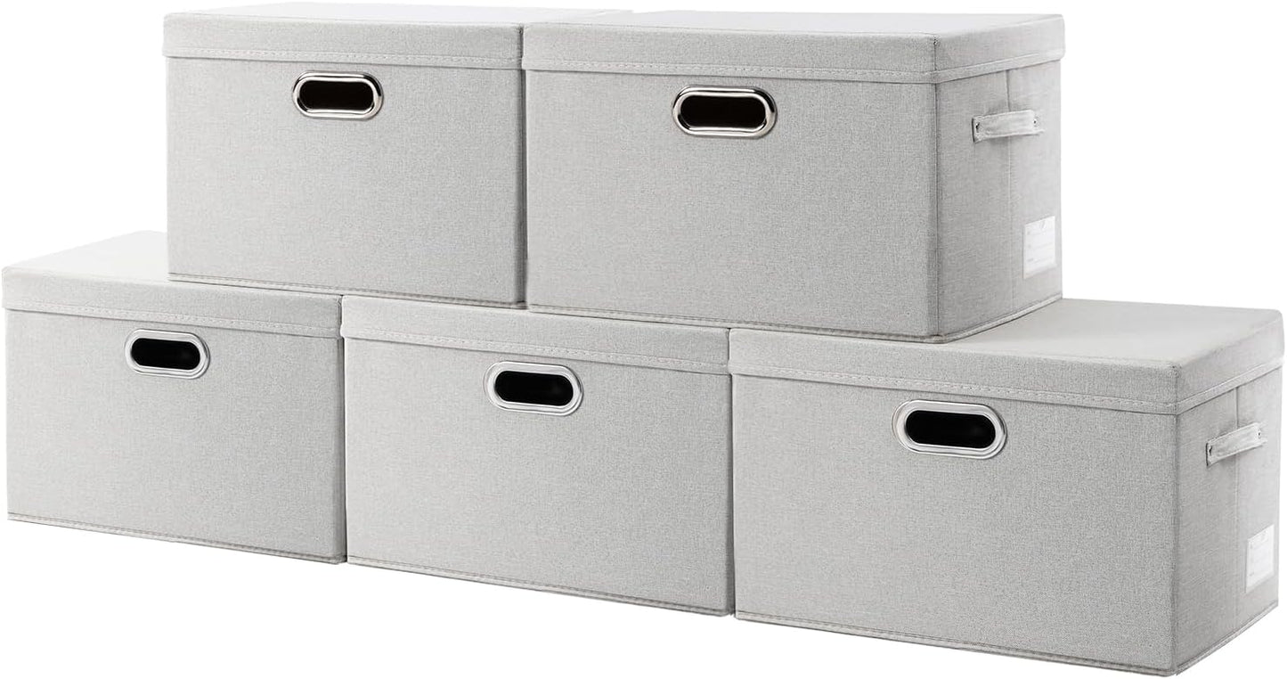 PRANDOM Collapsible Storage Bin with Lid - Stylish and Practical