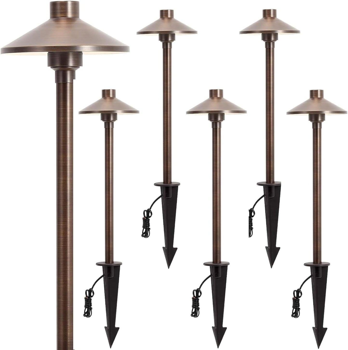 Gardencoin Solid Brass Low Voltage Pathway Lights for Outdoors