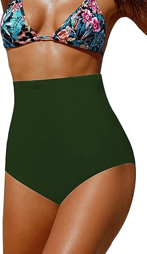 Upopby Women's High Waisted Swimsuit Bikini Bottoms for Comfort