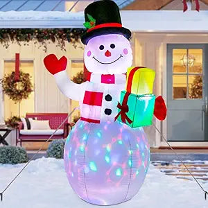 5ft Christmas Inflatables Snowman with LED Lights for Yard
