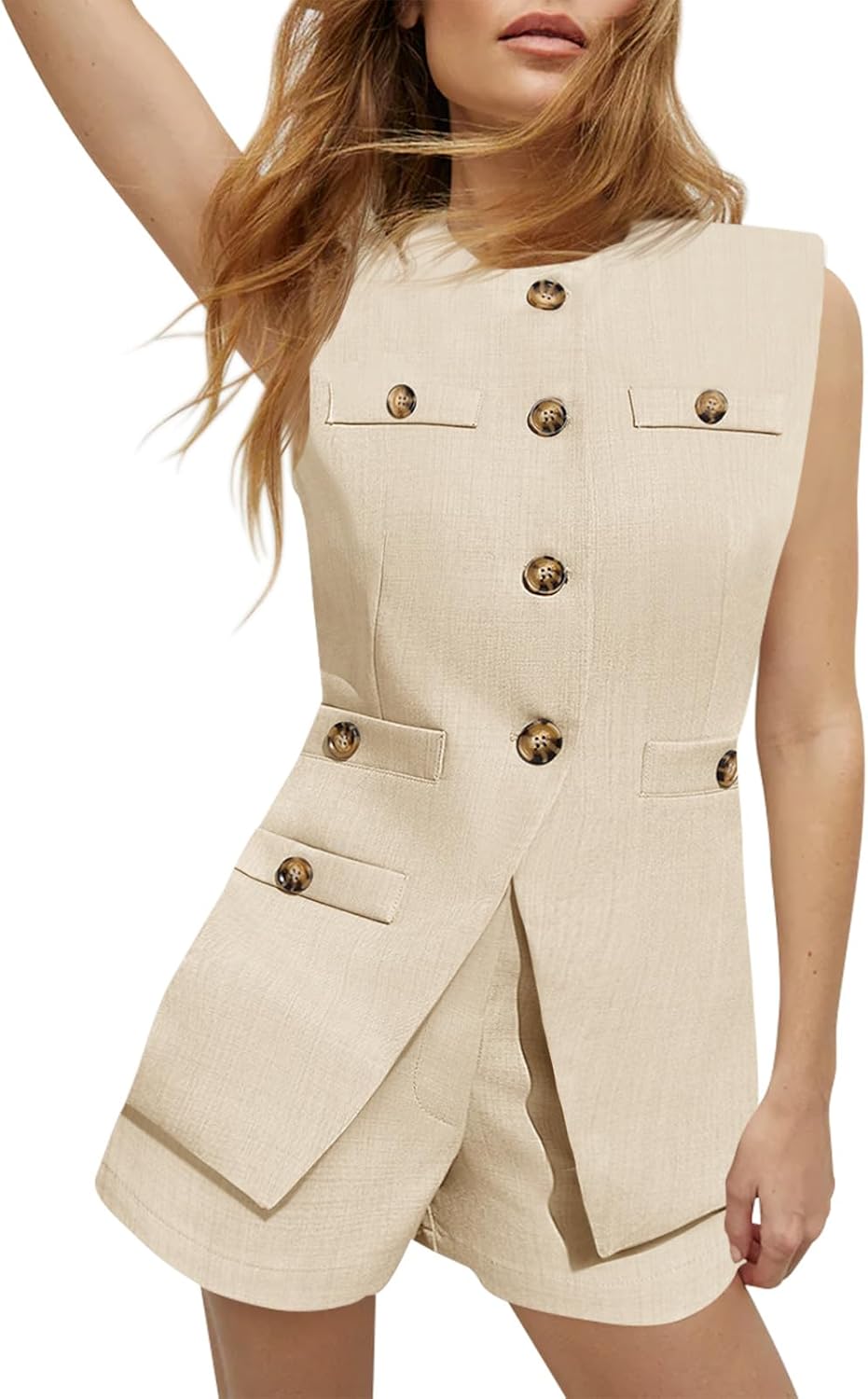 Tankaneo Womens 2 Piece Outfits Casual Suit Sets for Summer
