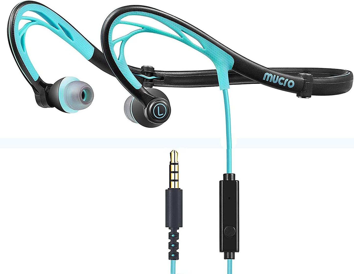 Green Sports Earbuds with Mic for Active Workouts
