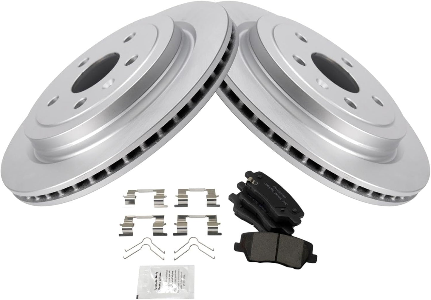 TRQ Rear Brake Pad & Rotor Kit for 2014-2018 Cadillac CTS