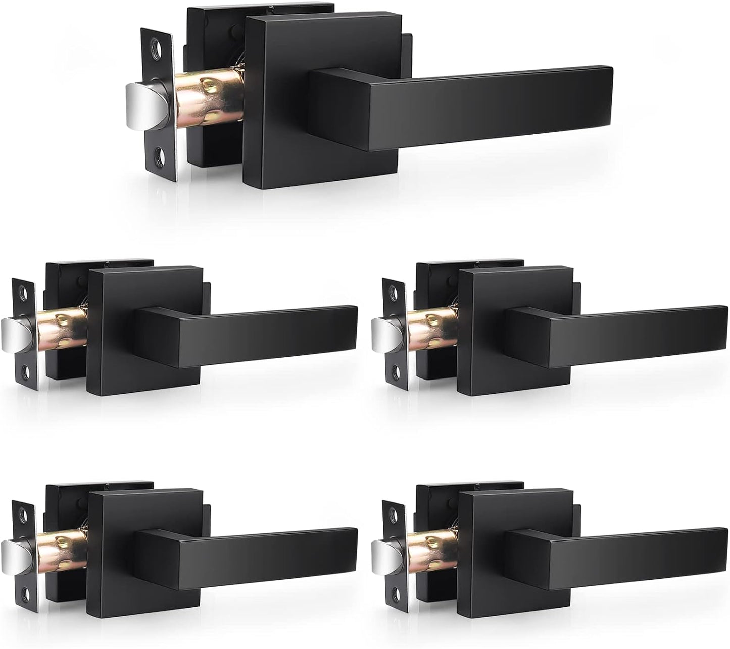 Probrico Matte Black Square Hall Closet Handles for Easy Access