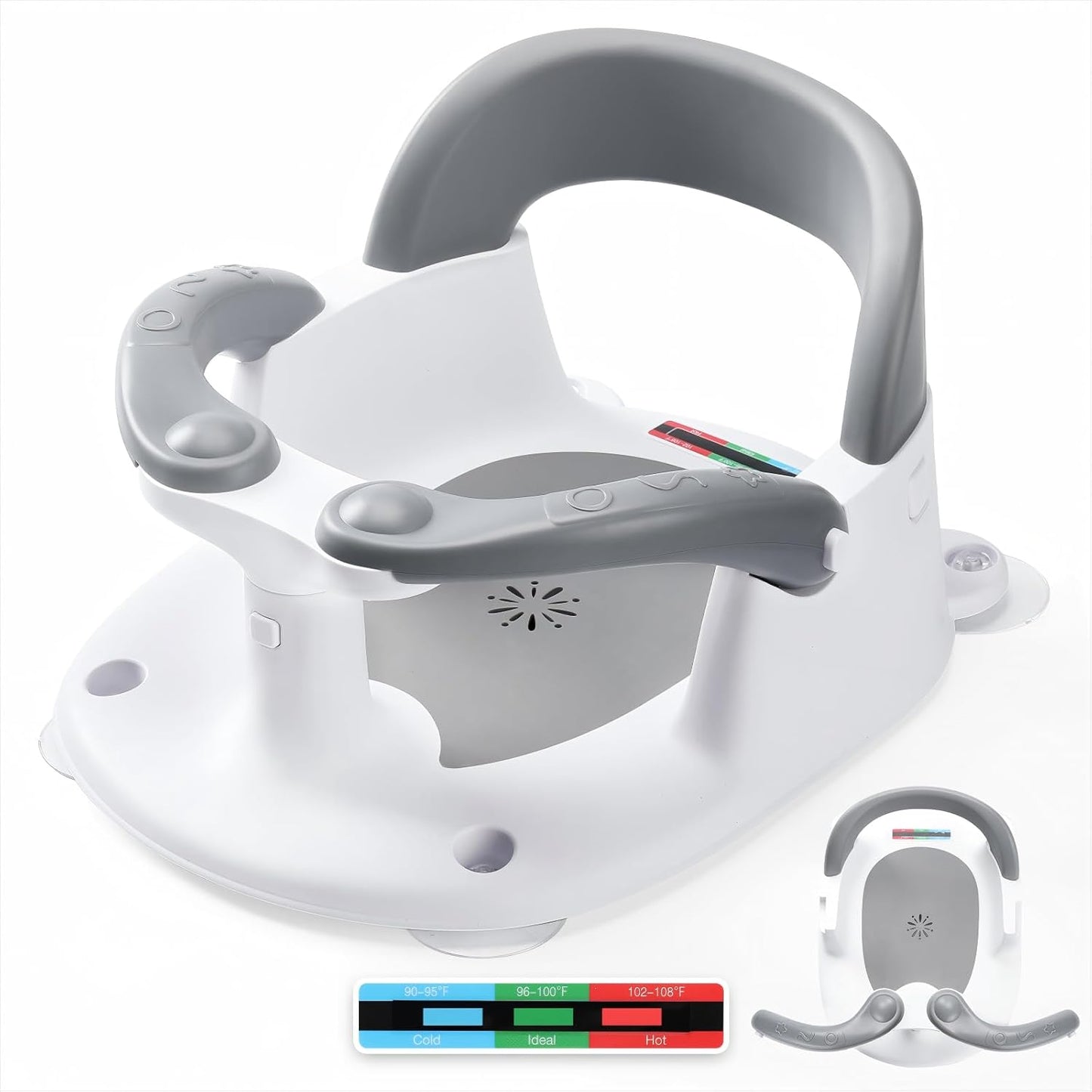 Baby Bath Seat for Babies 6 Months & Up with Temperature Alert