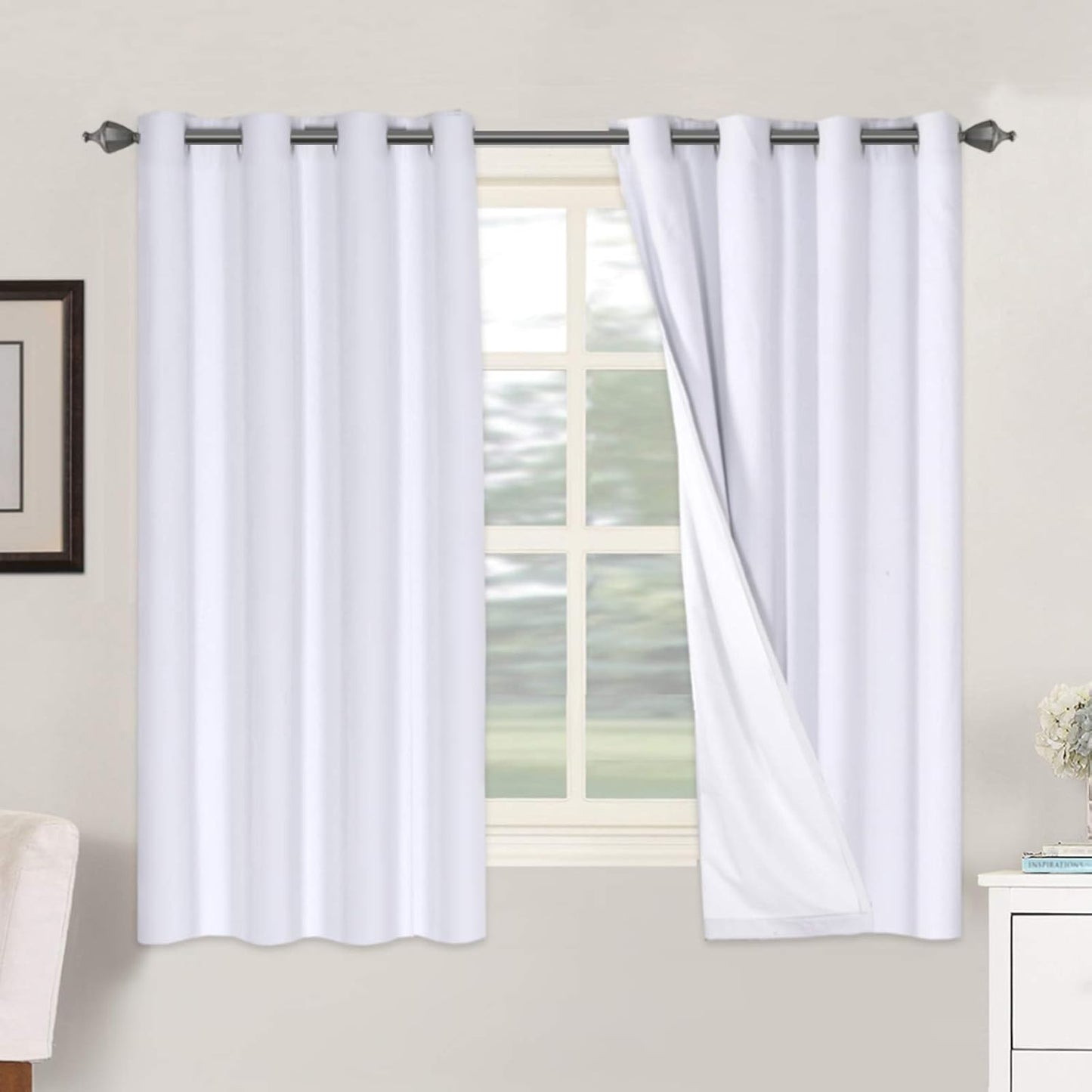 H.VERSAILTEX Linen Blackout Curtains for Energy Saving Privacy