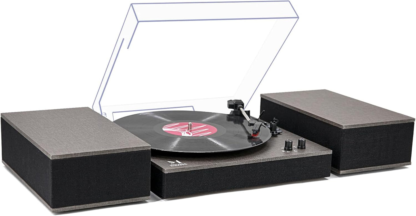 Wireless Vinyl Turntable+Speakers Set, HiFi Sound
