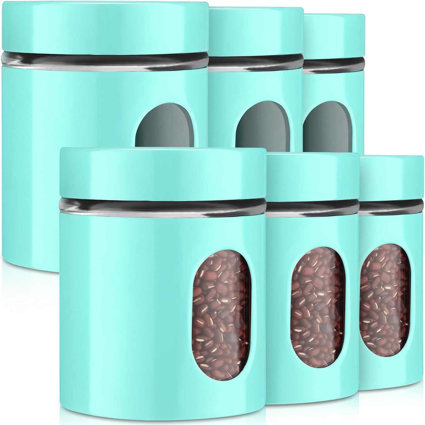 6 Pack Kitchen Canisters Set for Food Storage and Organization