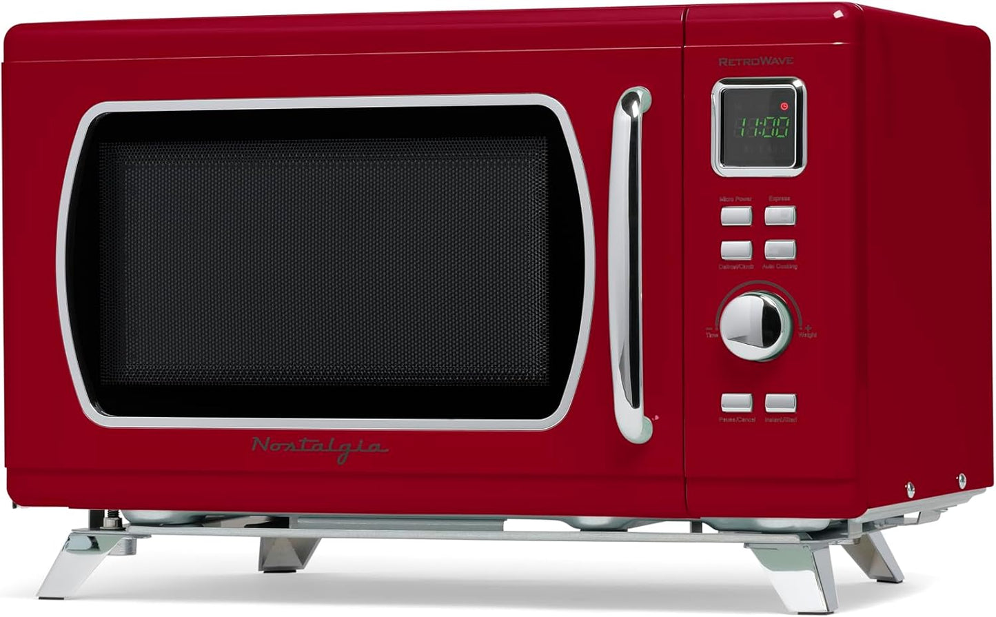Nostalgia Mid-Century Retro Microwave Oven - 900-Watt Power