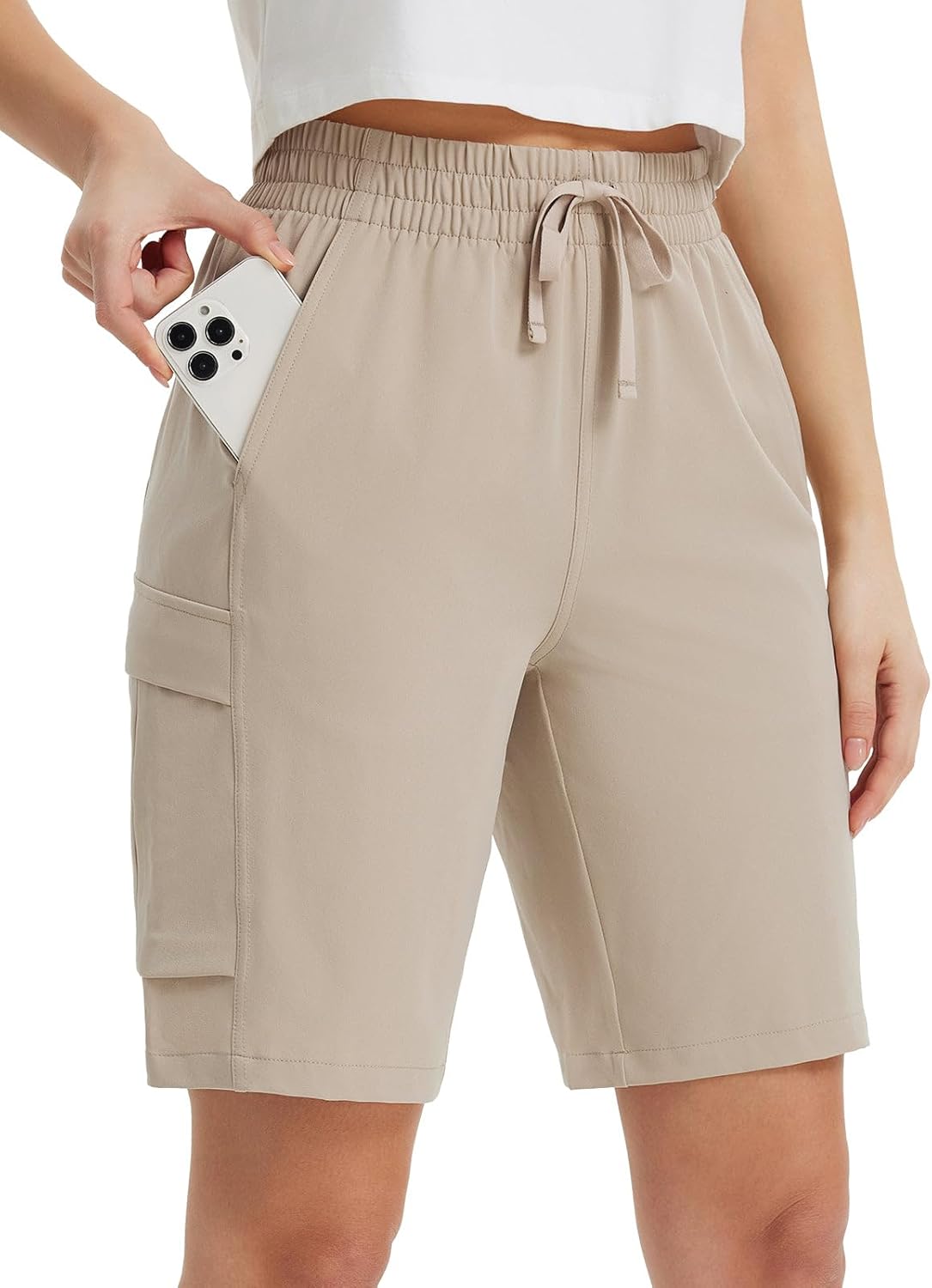 Baleaf Women's 9 Inch Cargo Shorts for Hiking and Outdoor Fun