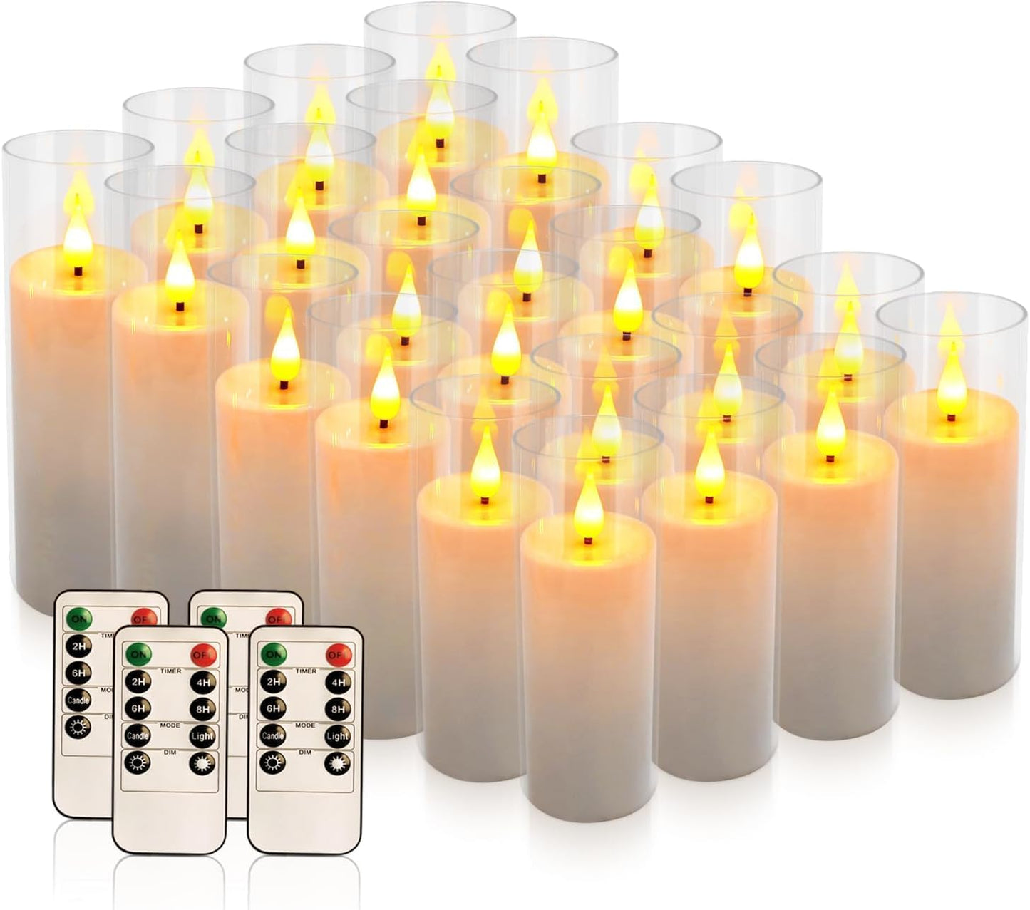 Set of 24 Flickering Flameless Candles for Cozy Home Decor