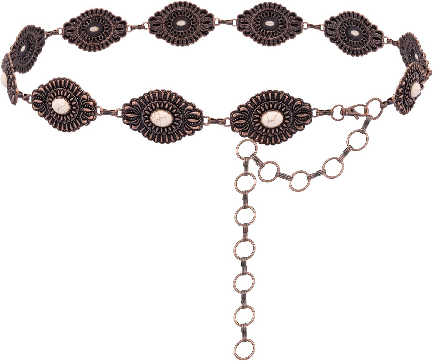 Montana West Rustic Couture Large Western Concho Metal Belts