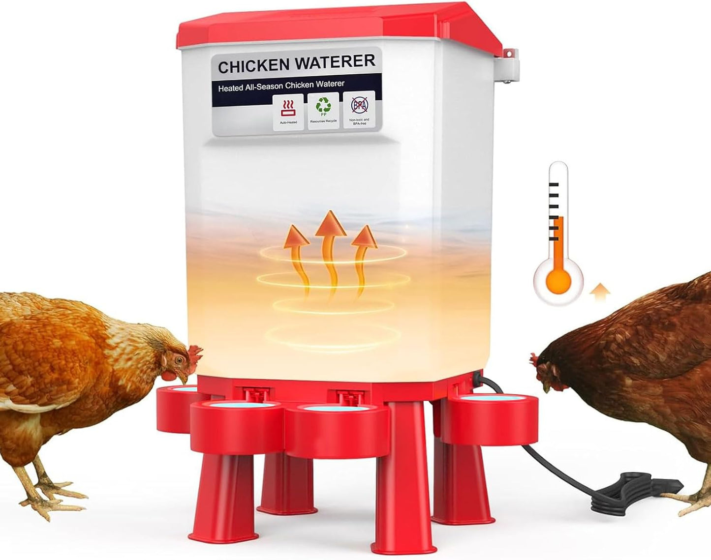 VIDUTC Chicken Water Heater: Winter & Summer Hot Water Bowl
