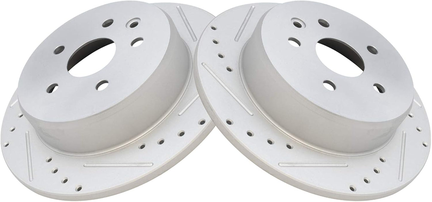 TRQ Rear Performance Brake Rotors Set for Lexus Vehicles