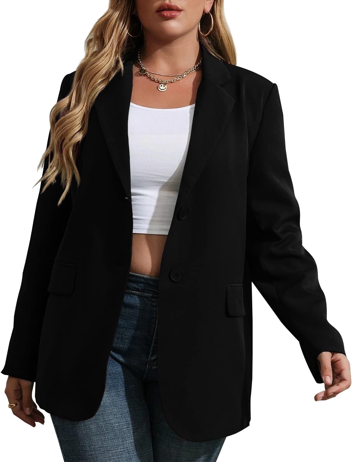 Womens Plus Size Casual Blazer Jackets for Work and Play
