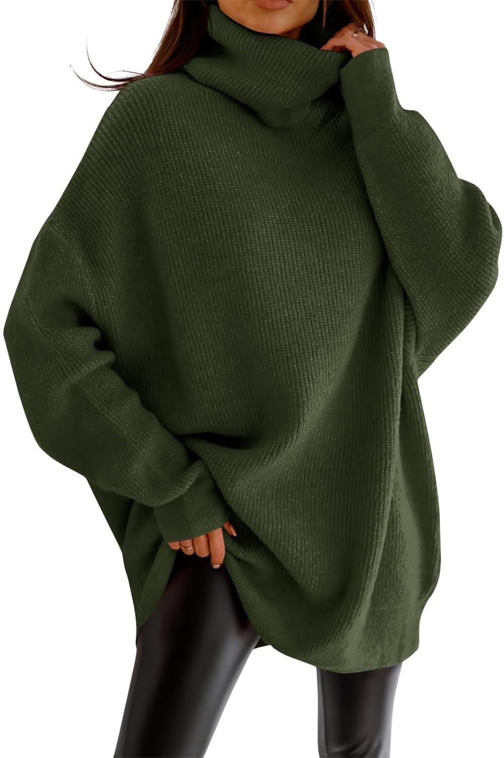imesrun Womens Turtleneck Oversized Sweater for Cozy Fall Style