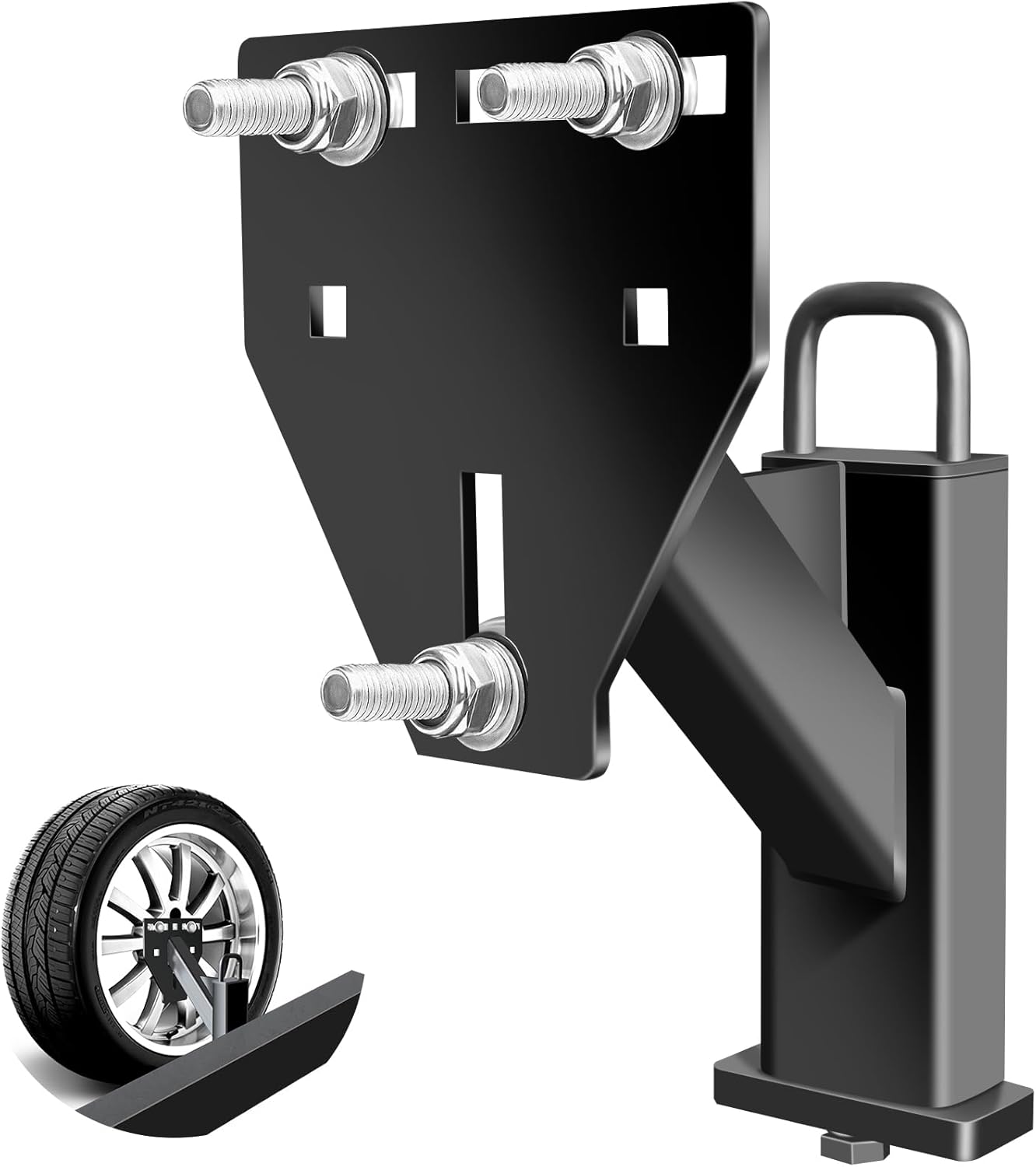 Stake Pocket Spare Tire Mount for 4 to 8 Lug Trailer Wheels
