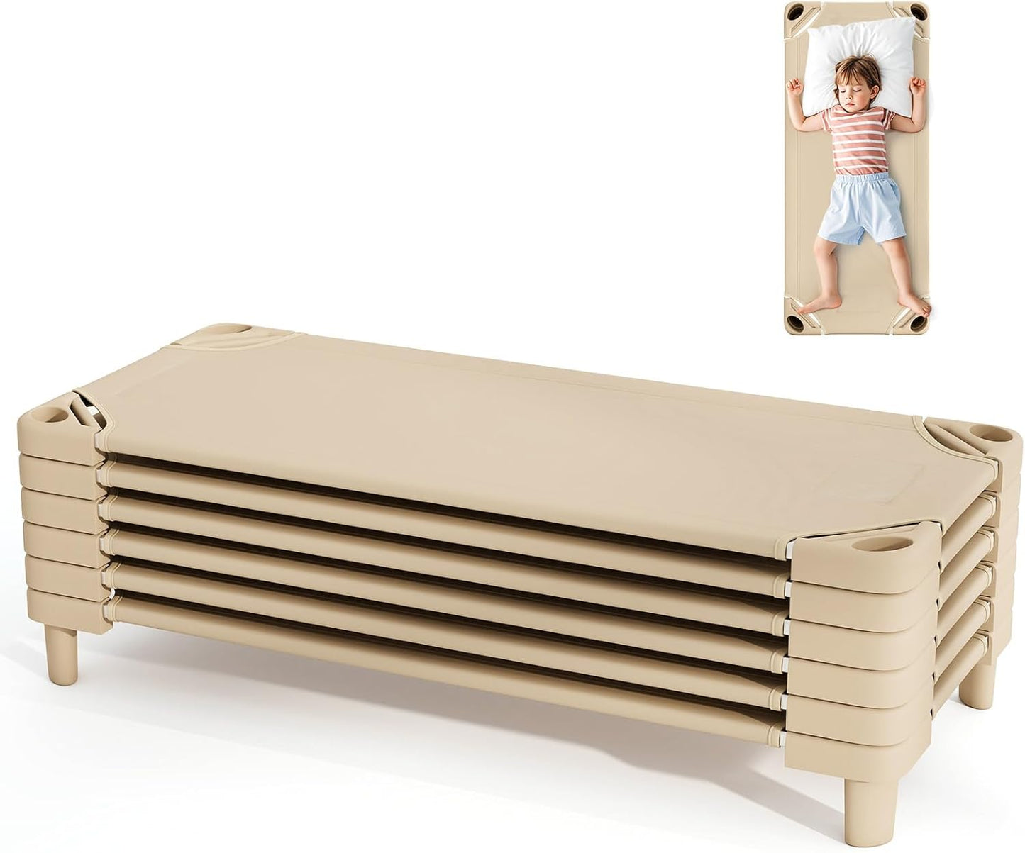 Giantex Stackable Daycare Cots for Kids, Portable Nap Cots