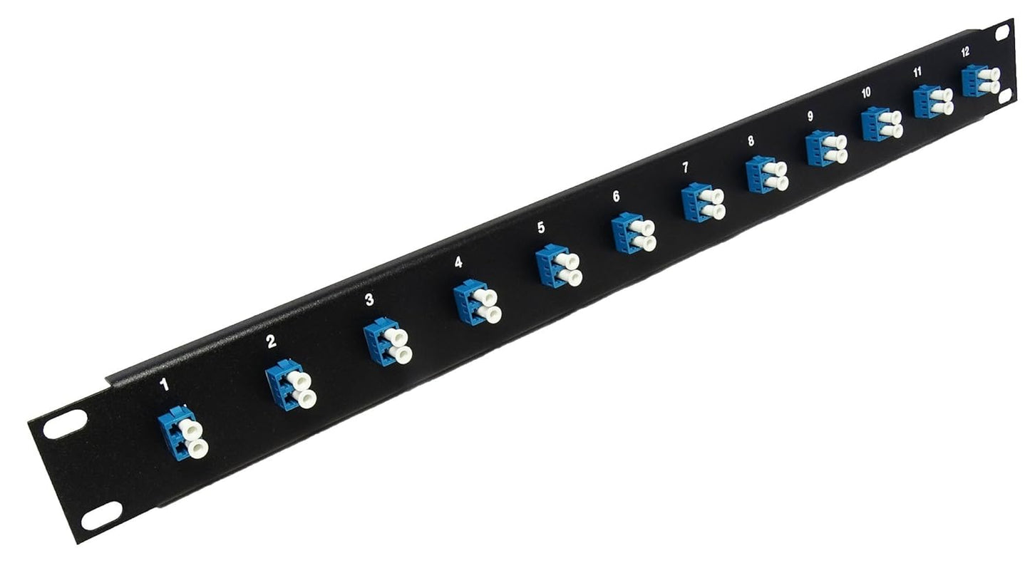 12 Port LC Fiber Optic Cable Patch Panel for Efficient Networking