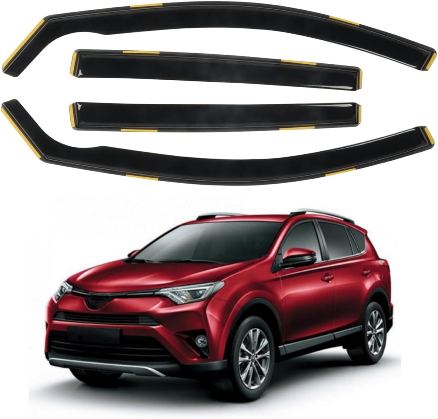4 PCS in-Channel Window Rain Guards for 2013-2018 Toyota RAV4