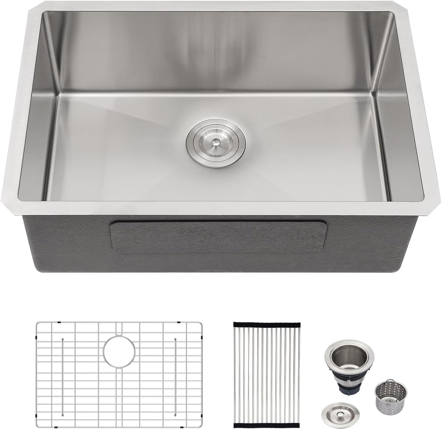 Logmey 30 Inch Undermount Kitchen Sink - Durable Stainless Steel