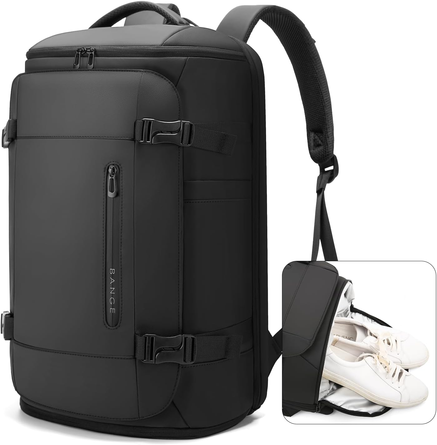 BANGE 40L Travel Backpack with Shoe Compartment for Comfort