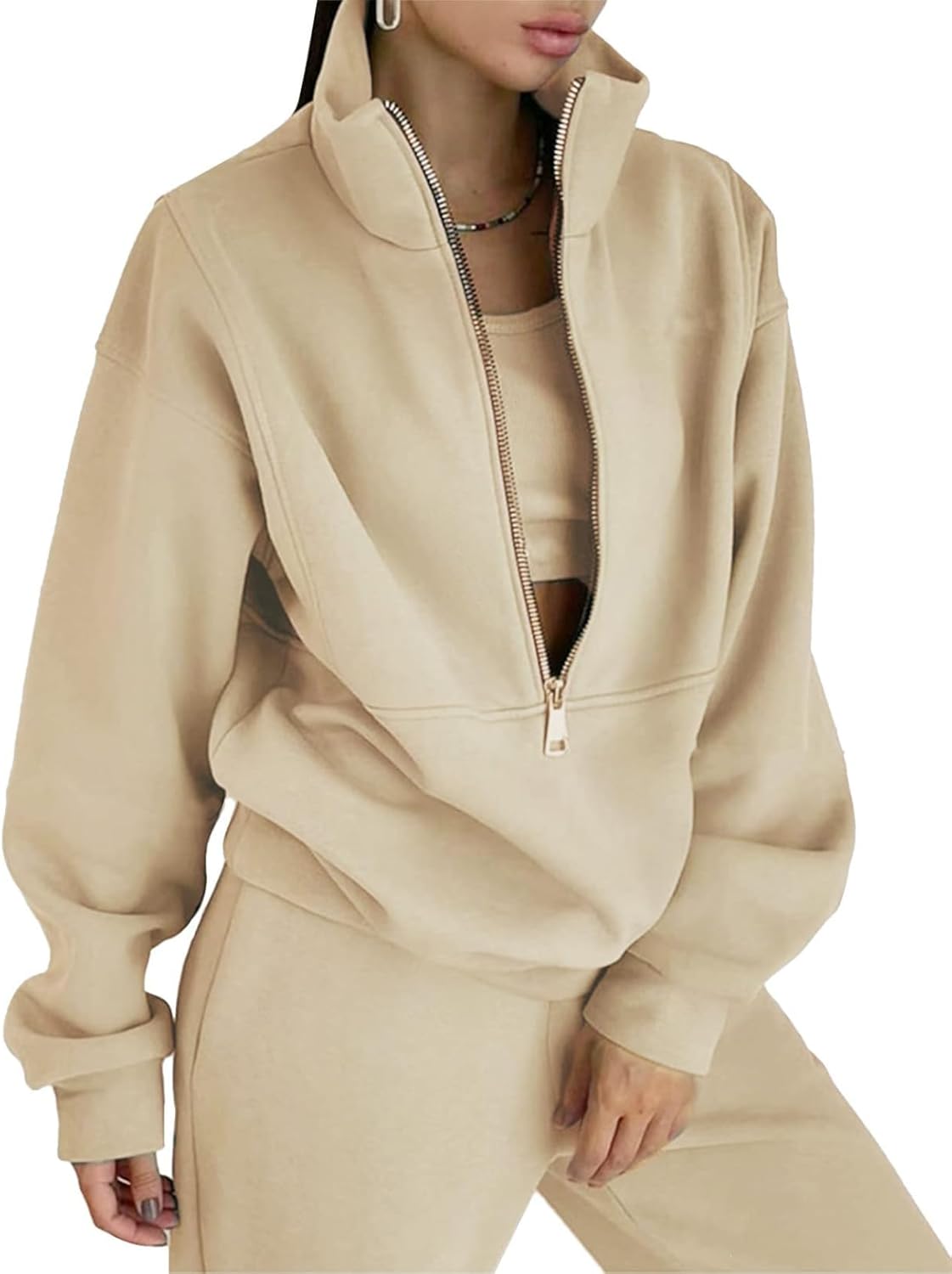 Eisctnd Womens Fleece 2 Piece Sweatsuit Lounge Set for Fall