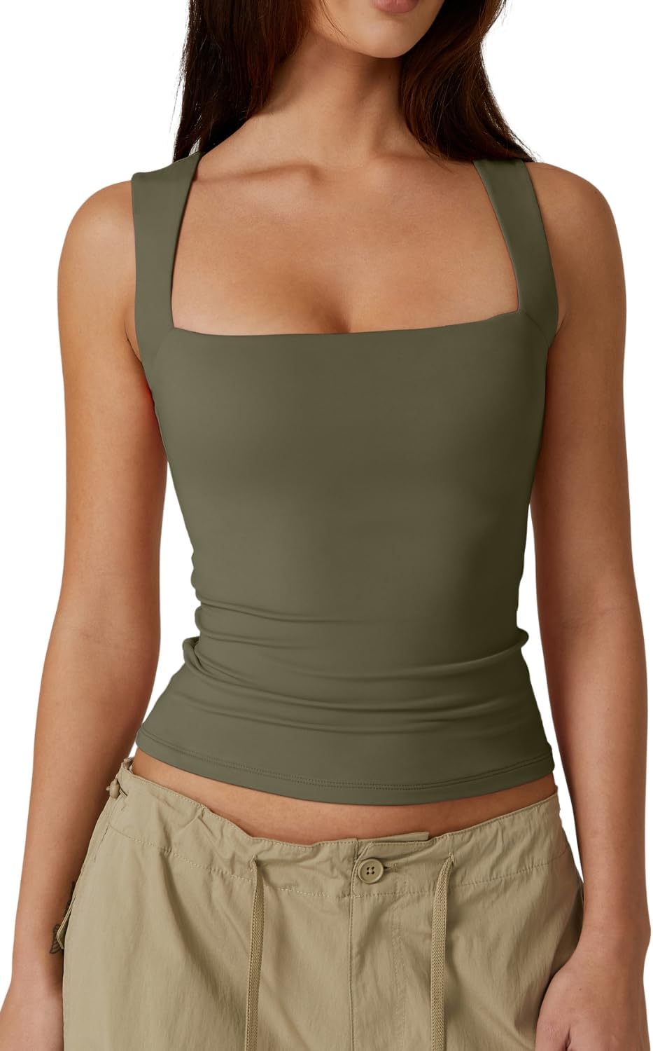 QINSEN Double-Layer Tank Top for Sleek Style