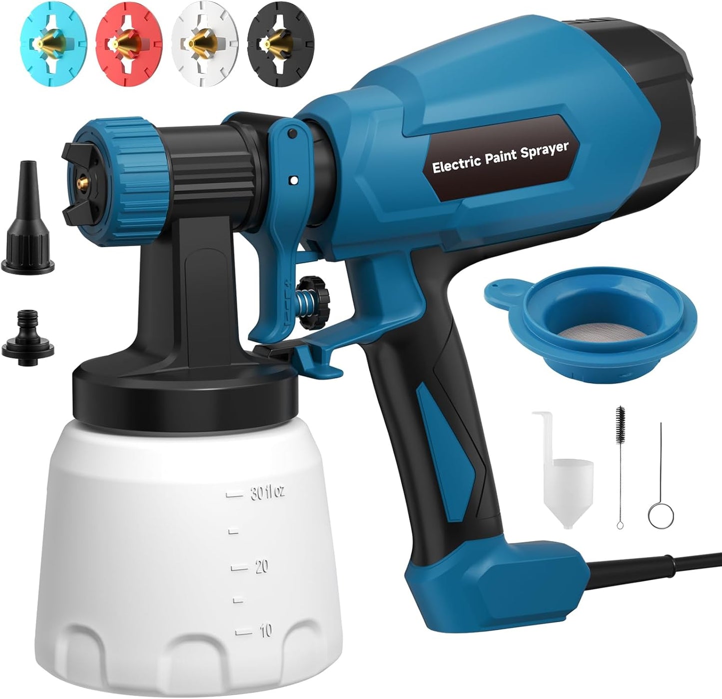 HVLP Paint Sprayer with 3 Modes & 4 Nozzles for Precision
