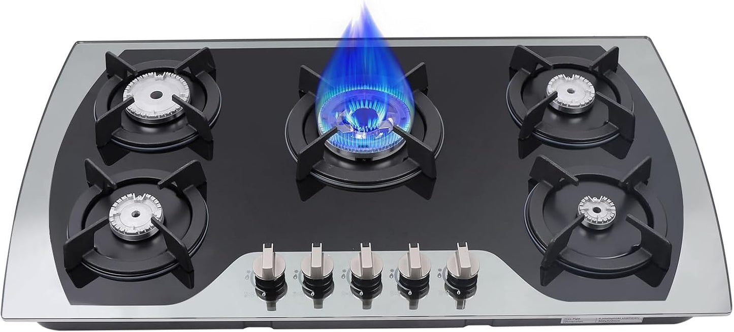 35-Inch 5-Burner Built-in Gas Cooktop for Efficient Cooking