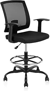 CLATINA Drafting Chair Tall Office Chair with Armrest for Comfort