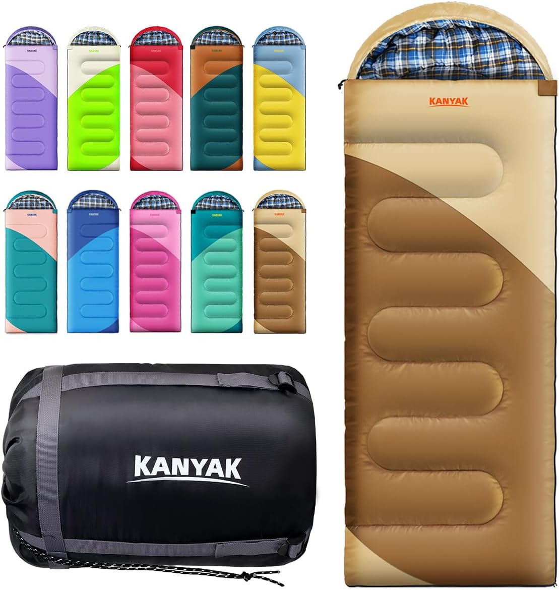 Camping Sleeping Bag for Cold Weather - Warm 3-4 Season Gear
