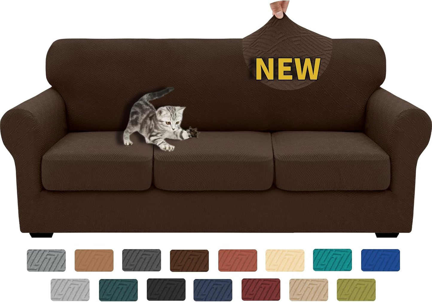 XINEAGE 4 Pieces Couch Covers for 3 Cushion Couch Protector