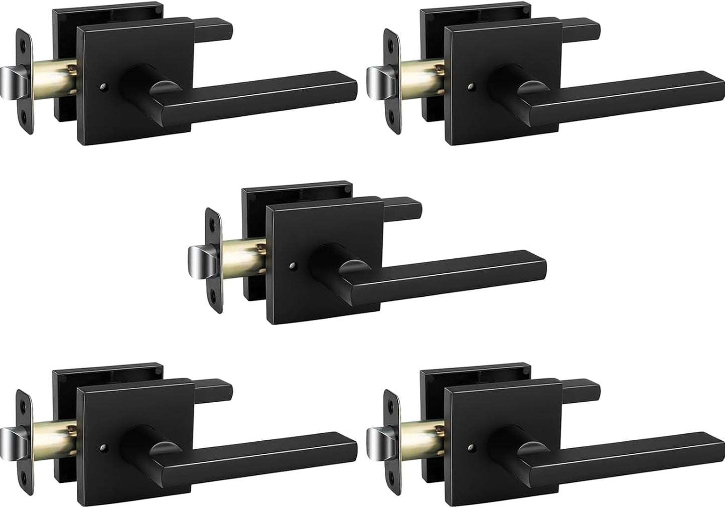 Matte Black Door Handles for Privacy - Durable Zinc Alloy Design